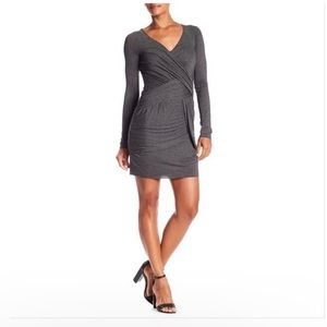 Bailey 44 Grey Long Sleeve Ruched Dress
